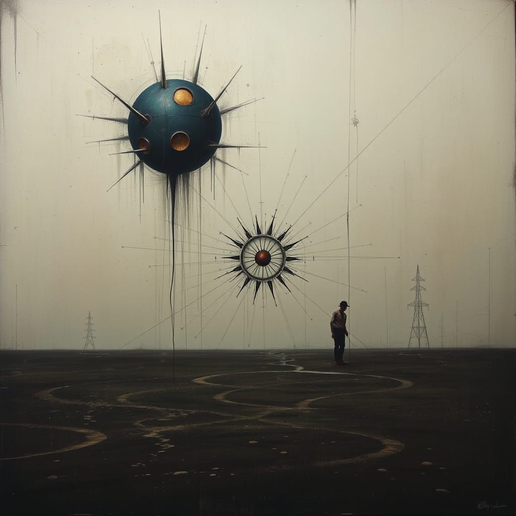 Surreal Splatter Paint Surrealism in a Hyperbolic Sector