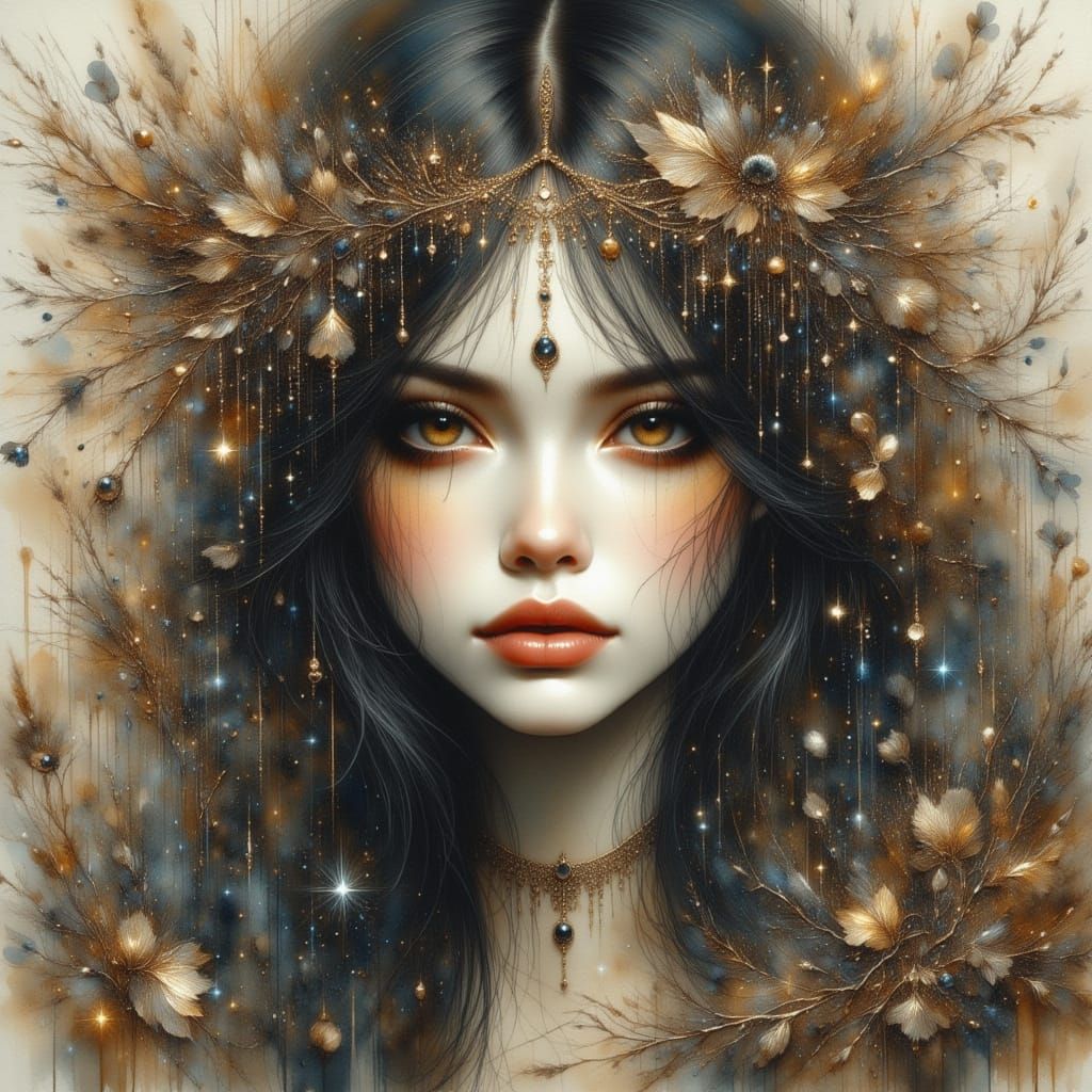 Enchanting Princess Portrait in Vintage Soft Focus Style