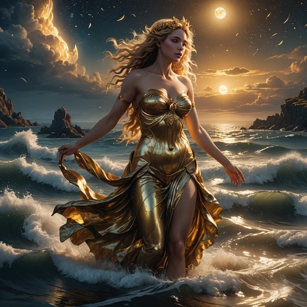 Aphrodite Rising: A Hyper-Realistic Digital Matte Painting