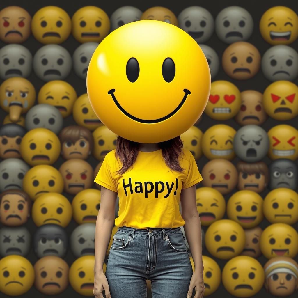 Happy Face Mask in Surreal Digital Art