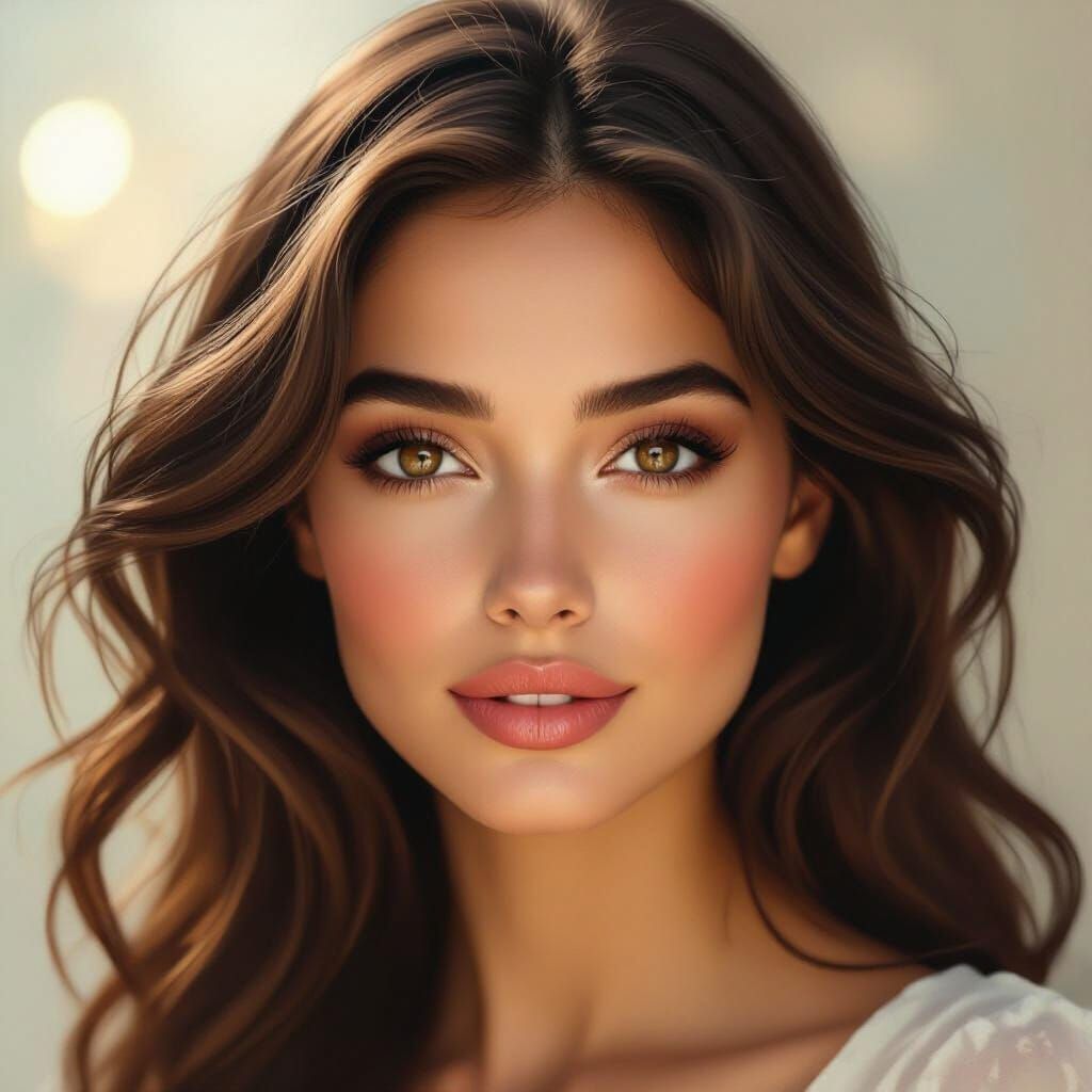 A beautiful woman with brown hair