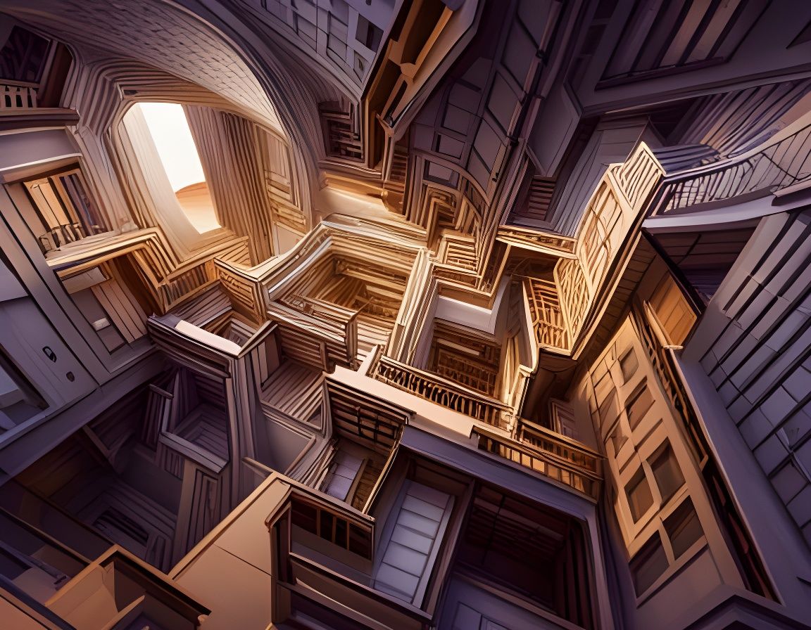 Surreal Architecture Inspired by M.C. Escher in 8K