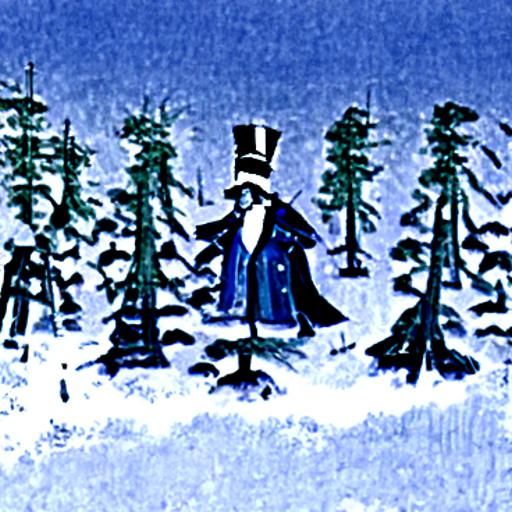 Hare-Headed Ringmaster in Winter Forest