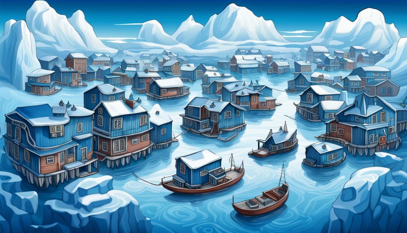 Magical Floating Ice Village in Antarctica