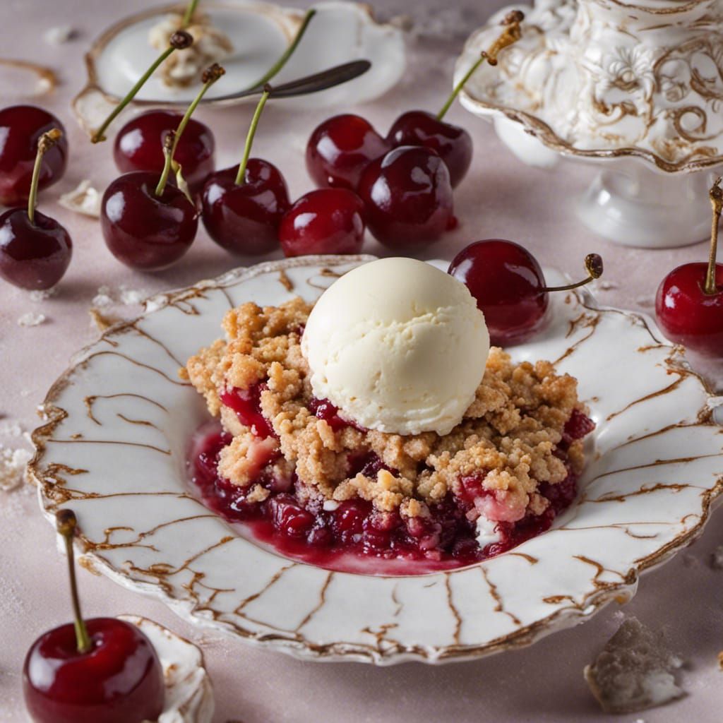 Rococo Cherry Crumble with Ice Cream