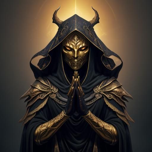 Golden Phantom in Dark Fantasy Style