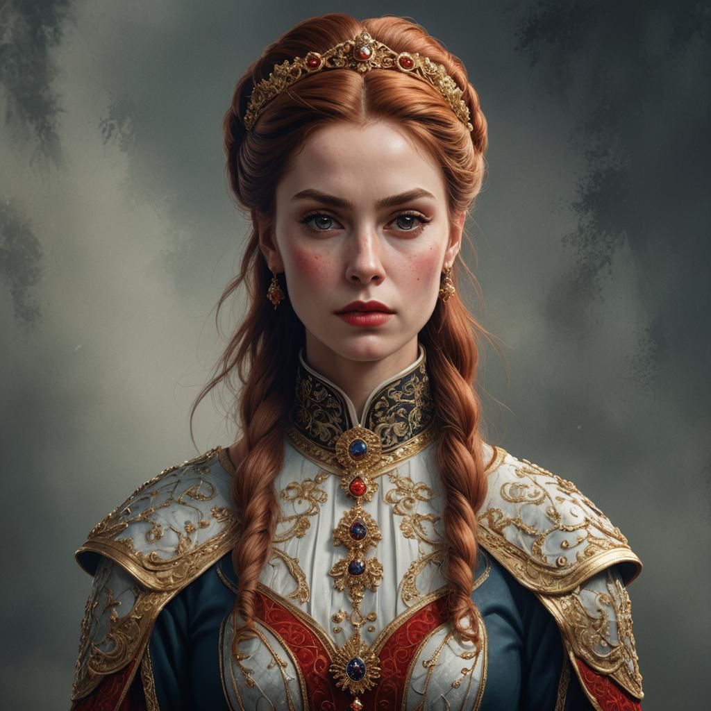 Regal Woman Portrait in Hyperrealistic Style