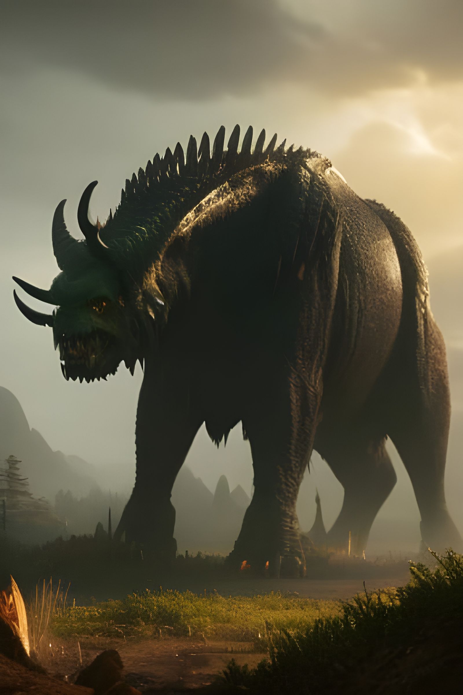 Detailed Hybrid Creature Concept Art