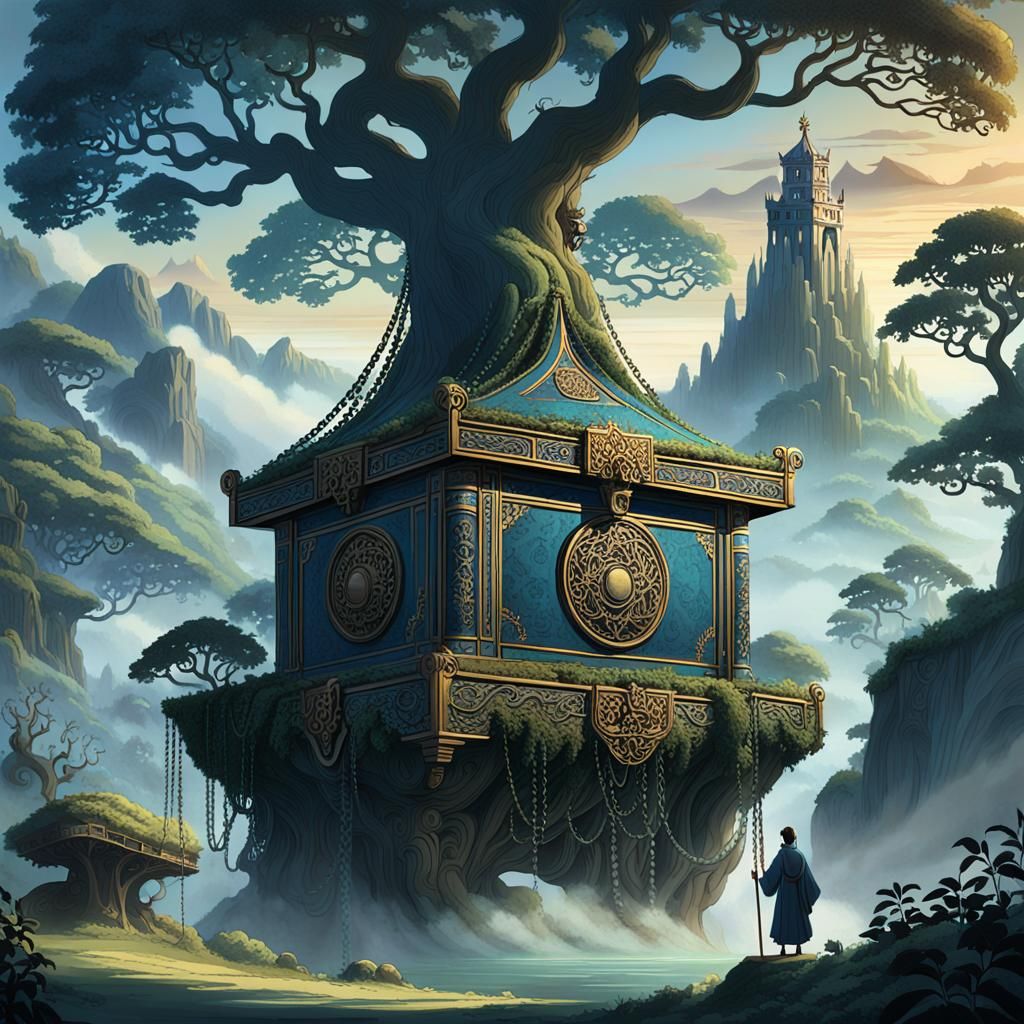 Mystical Buyan Island Scene with Koshchei the Immortal