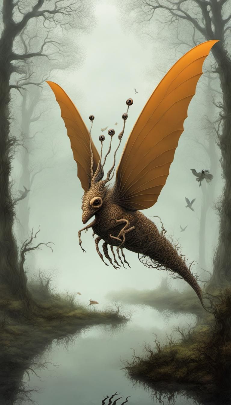 Wild hydrawarbler in the style of Belsipe