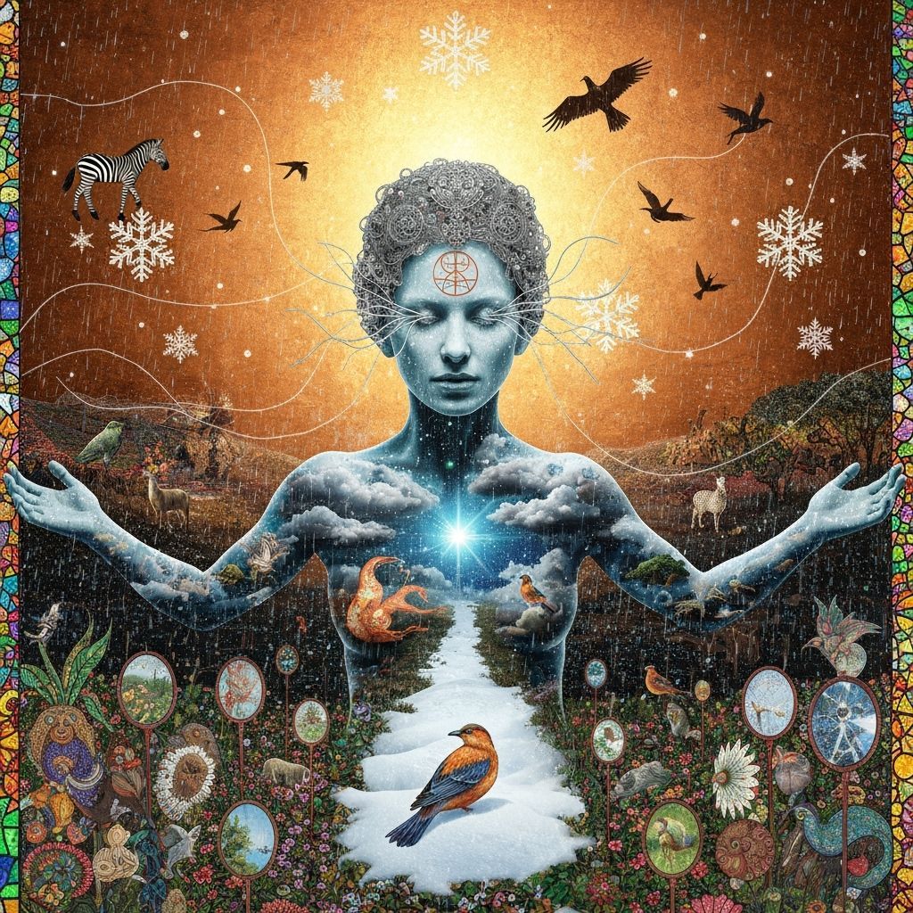 Mystical Shaman in Bioluminescent Oasis