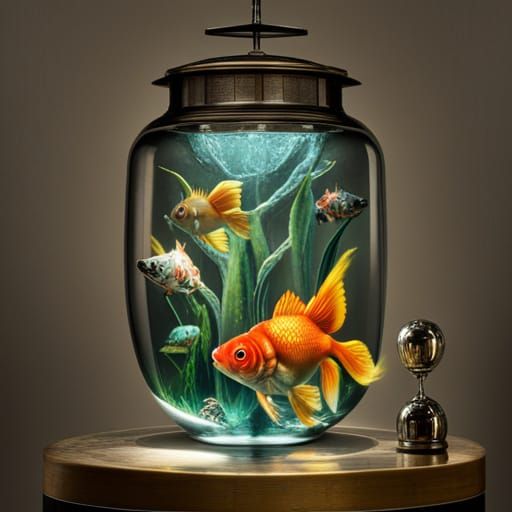 Goldfish in Fantasycore Digital Art