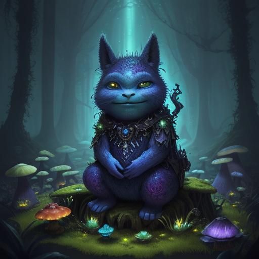 Surreal Shrek-Minion Hybrid in Mystical Forest