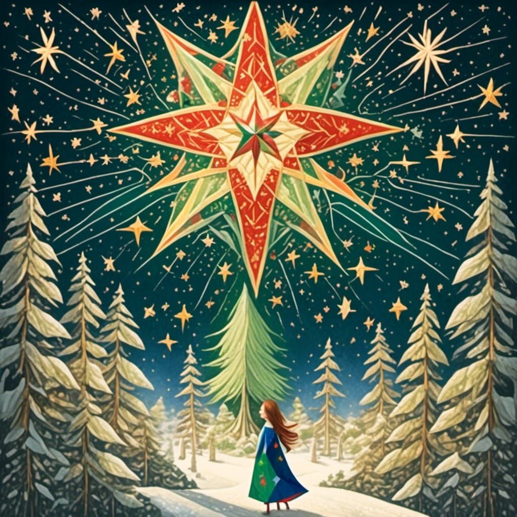 Wishing Star in Fantasy Wonderland Illustration