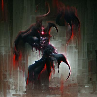 Sinister Demon God in the Dark