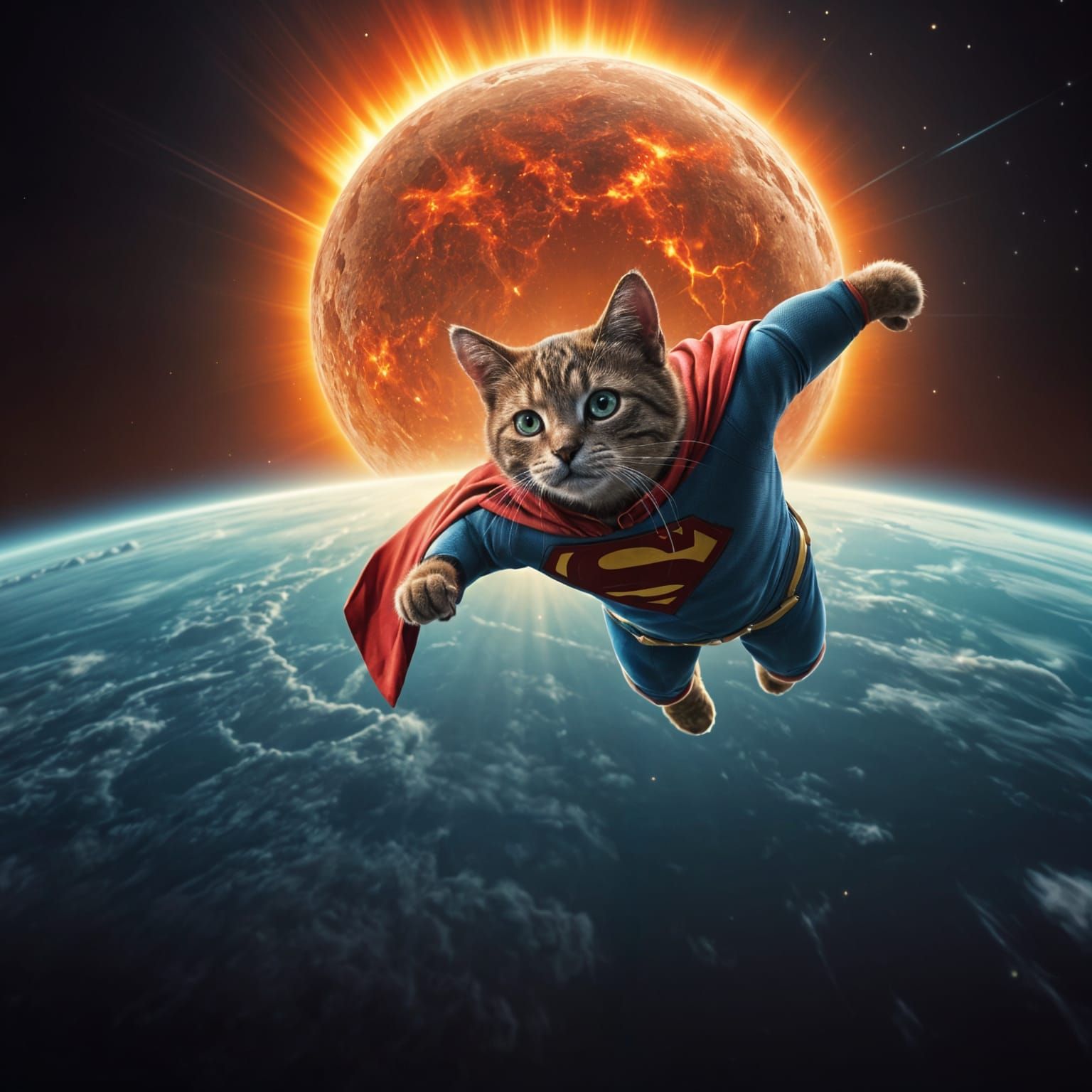 Feline Savior Soars Through the Cosmos