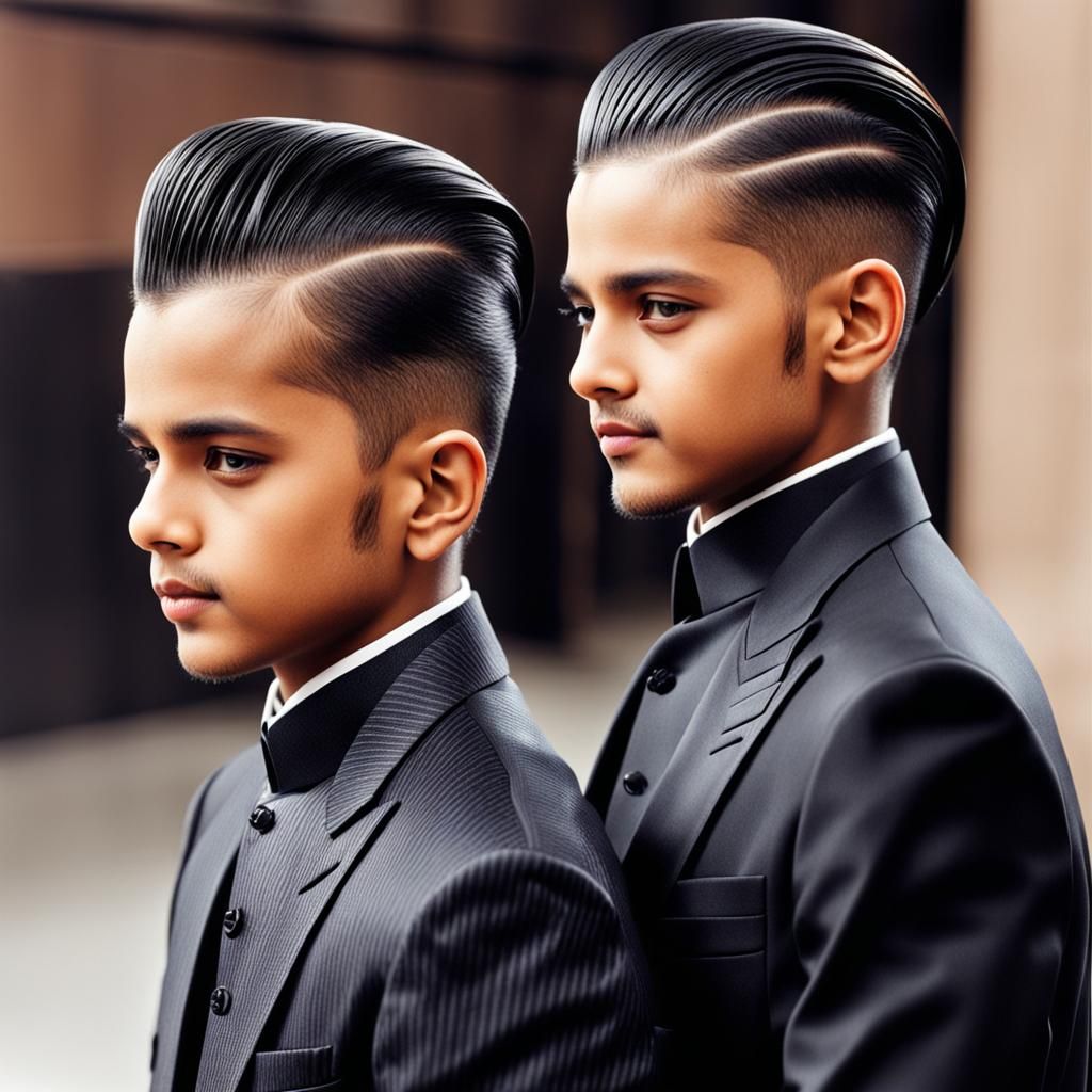 Indian Kid with Slicked Back Hair