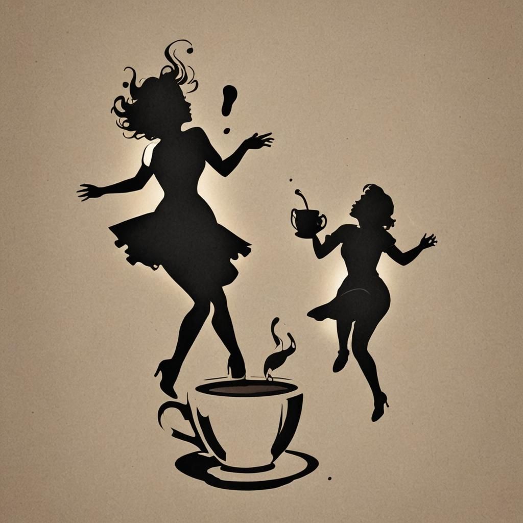 Silhouette Art: Dancing in a Coffee Cup