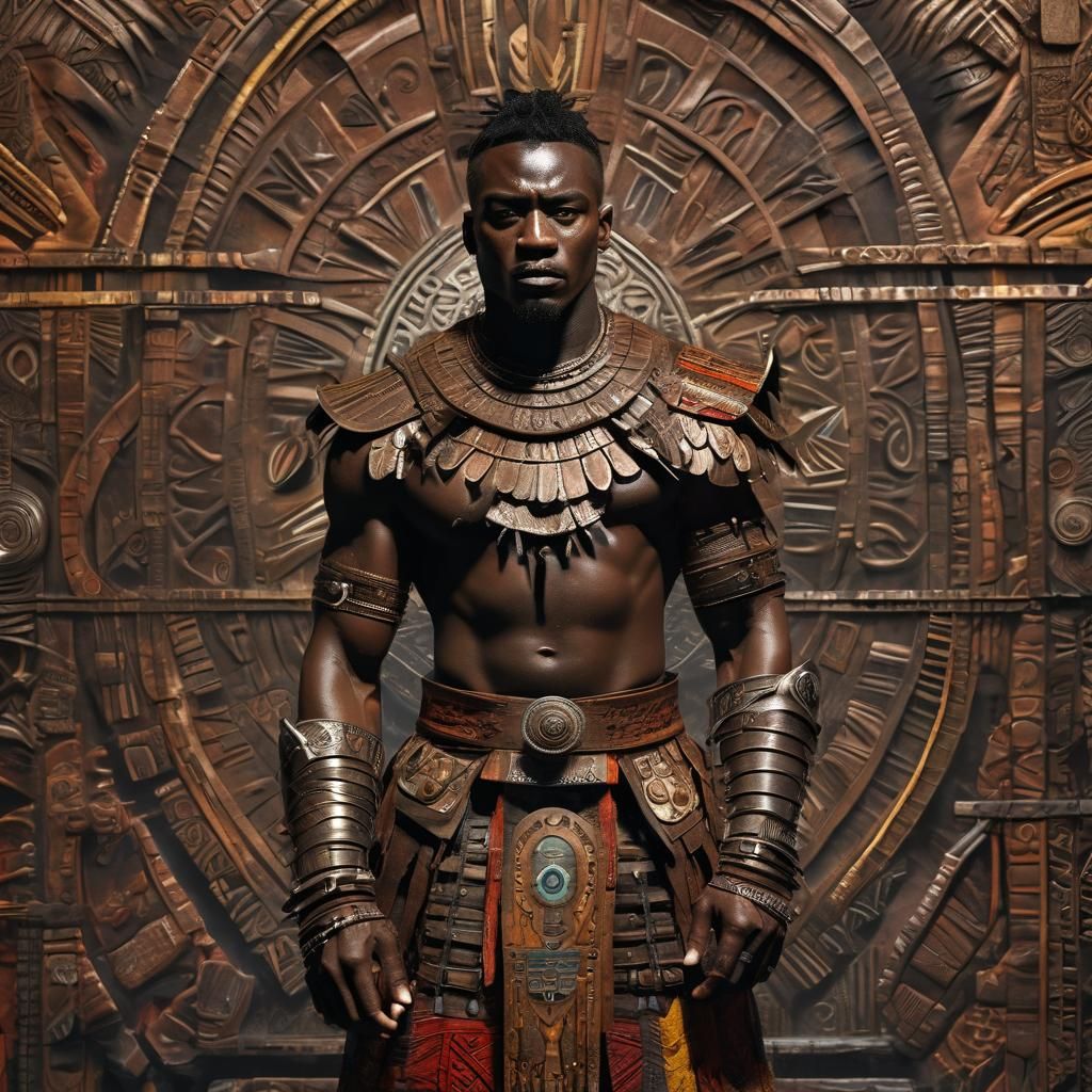 Kofi: Fierce Warrior in Tribal Armor Splash Art