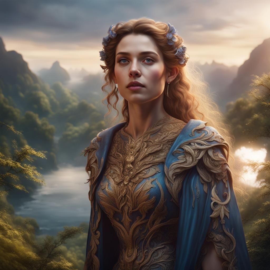 Hyperrealistic Nature Divinity Portrait in 8k