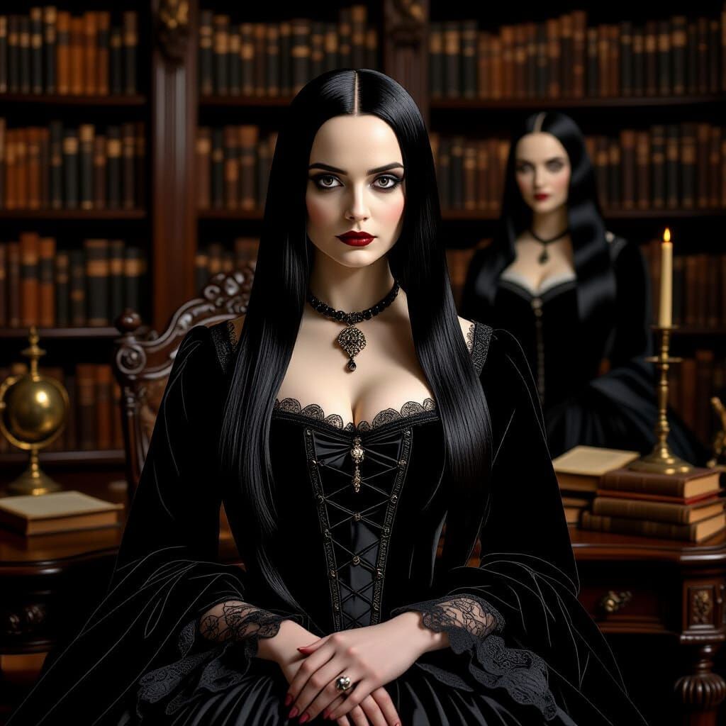 Wednesday Addams as Renaissance Portrait