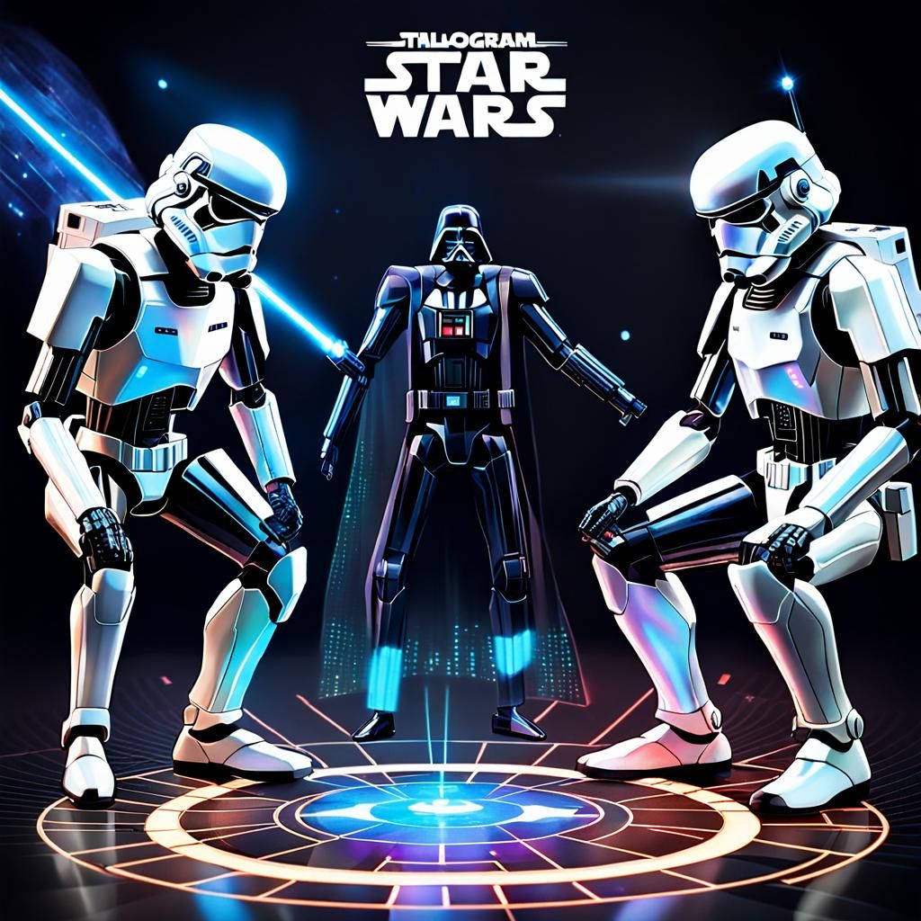 Futuristic Hologram Wars Battle Scene