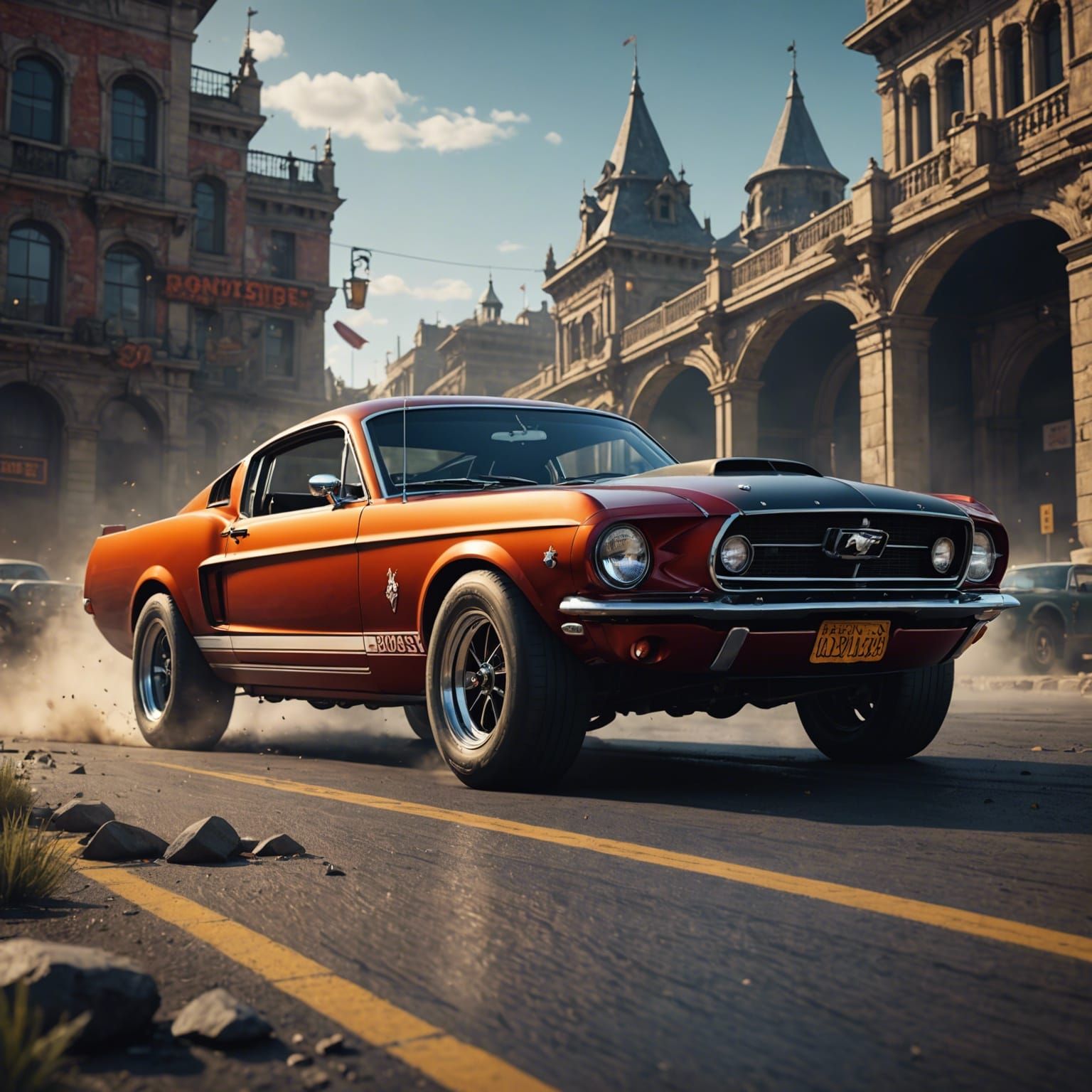 Boss 429 Mustang Racing: Detailed Matte Painting