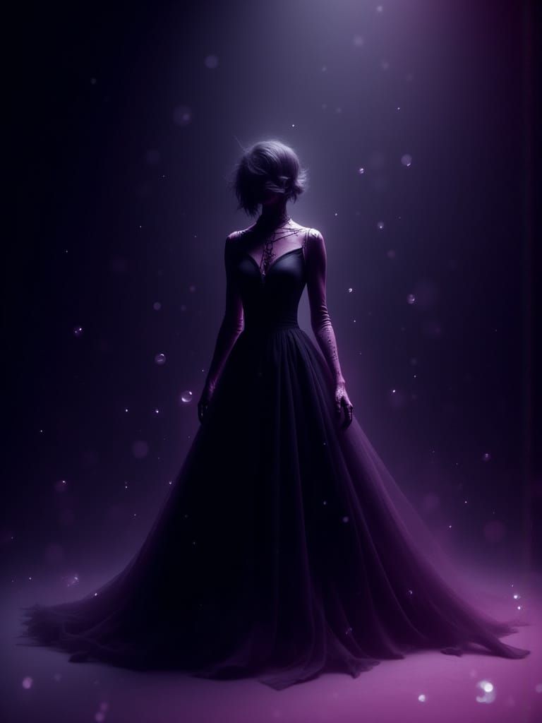 Elegant Woman in Futuristic Digital Art Style