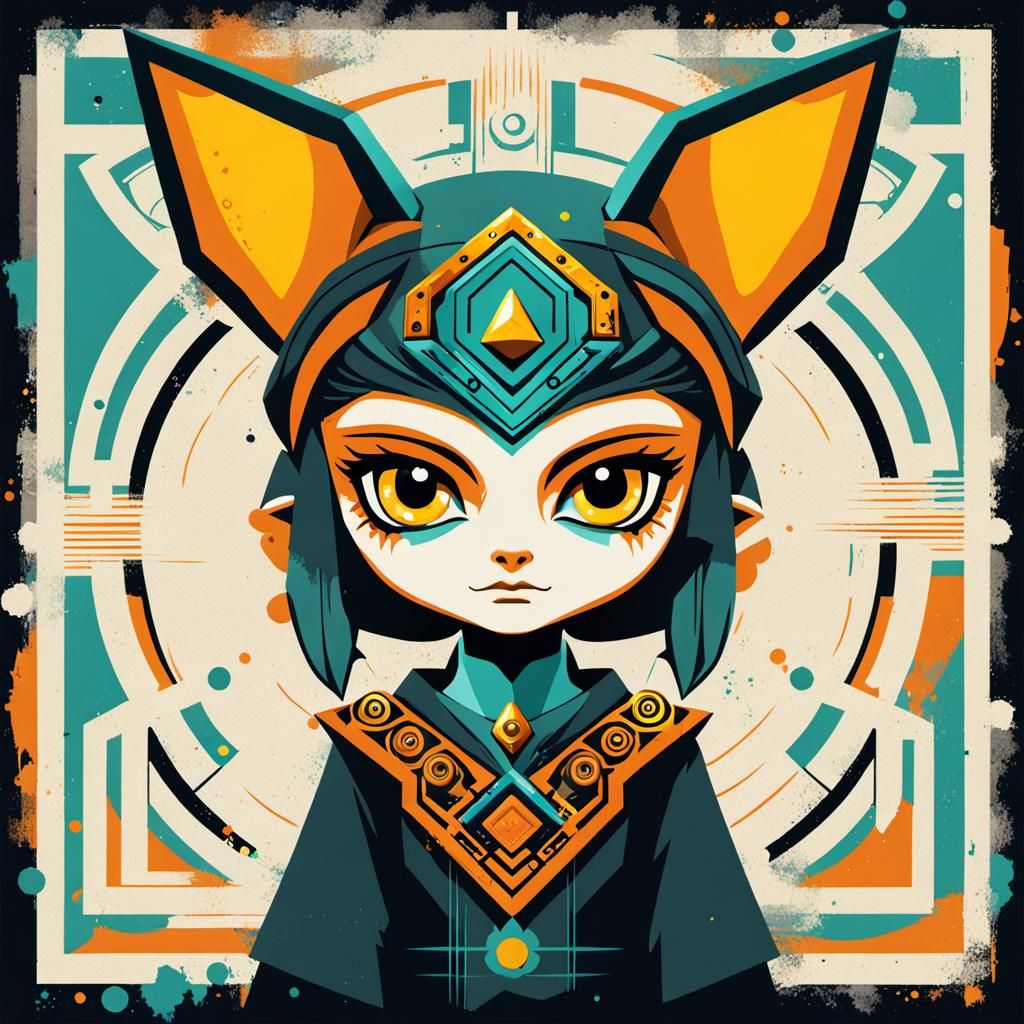 Midna from Zelda in Geometric Pop Art