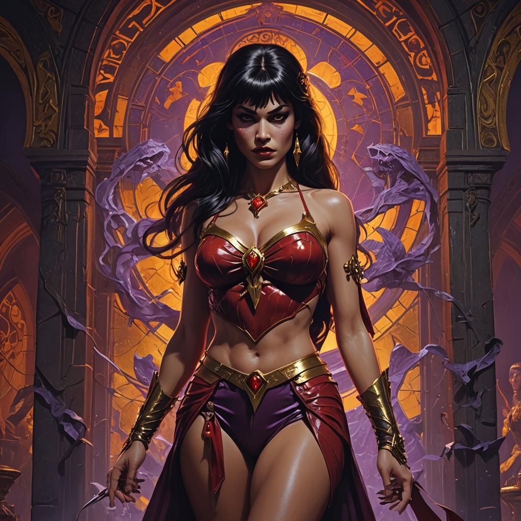 Eva Mendez as Vampirella in Dark Fantasy Art