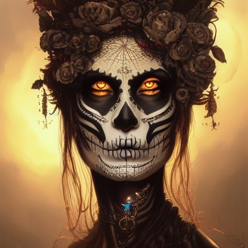 Day of the Dead Woman: Dark Fantasy Concept Art