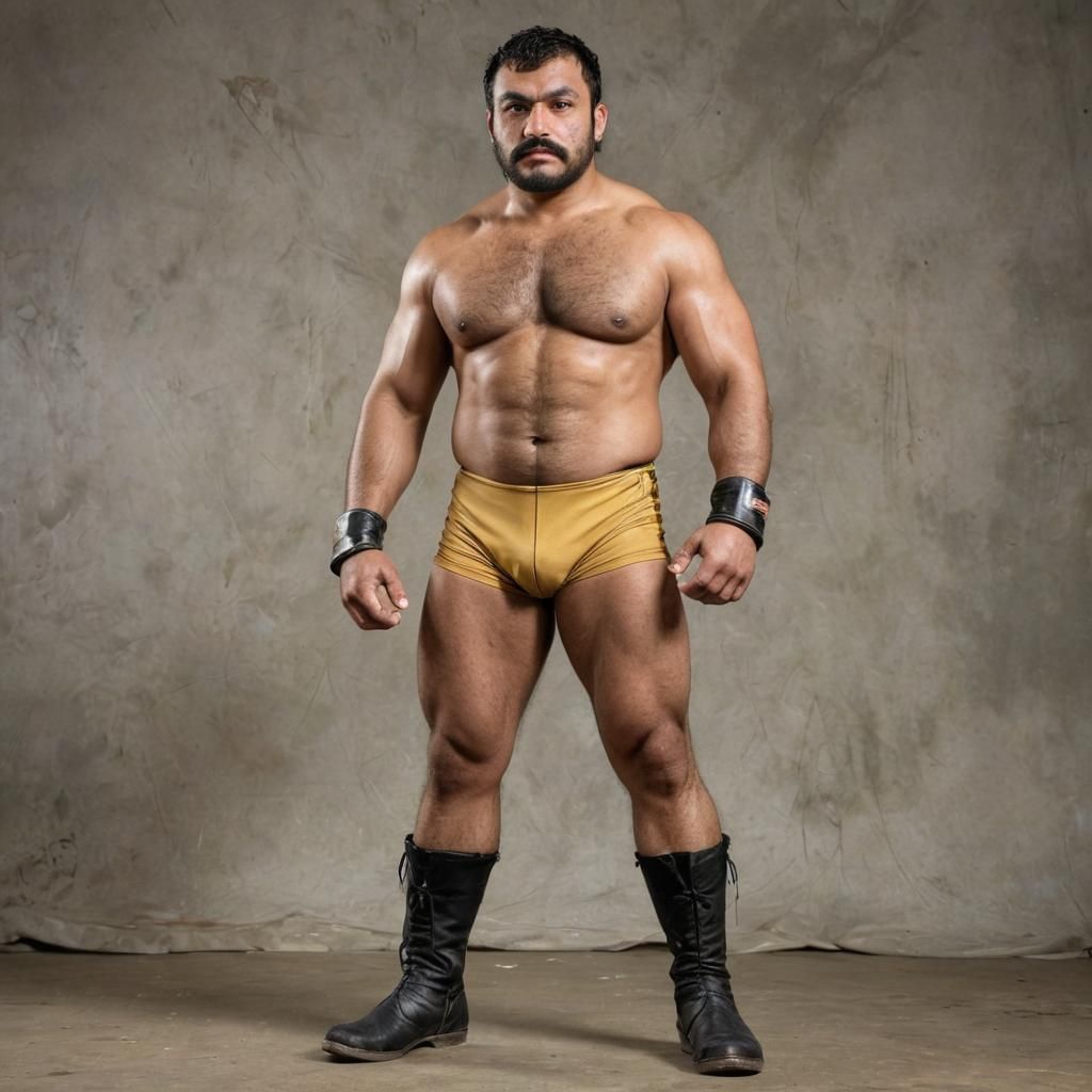 Rugged Georgian Wrestler: A Portrait of Strength