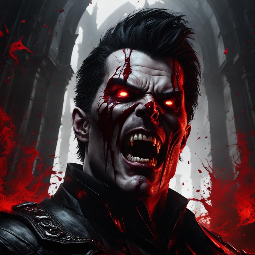 Hyperdetailed Vampire Portrait in Dark Fantasy Style