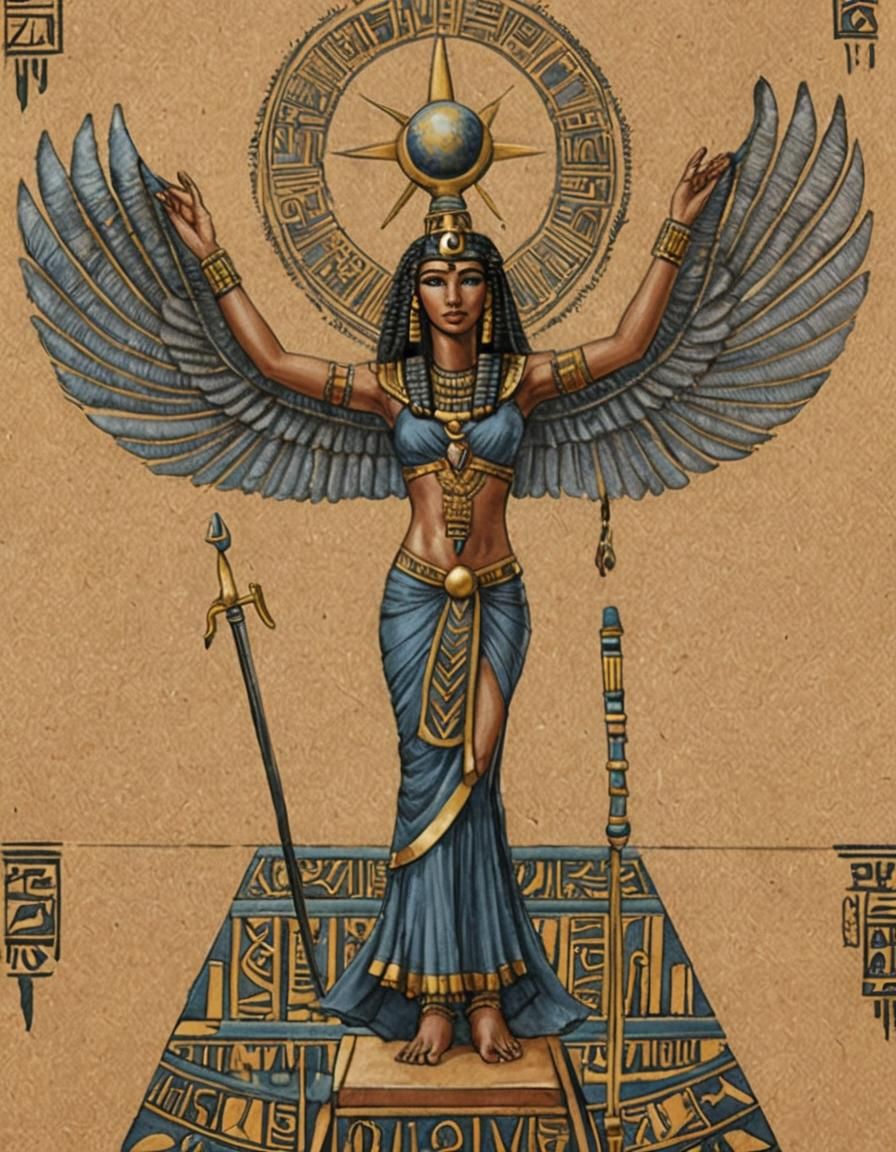 Isis Tattoo Design with Nubian Influences