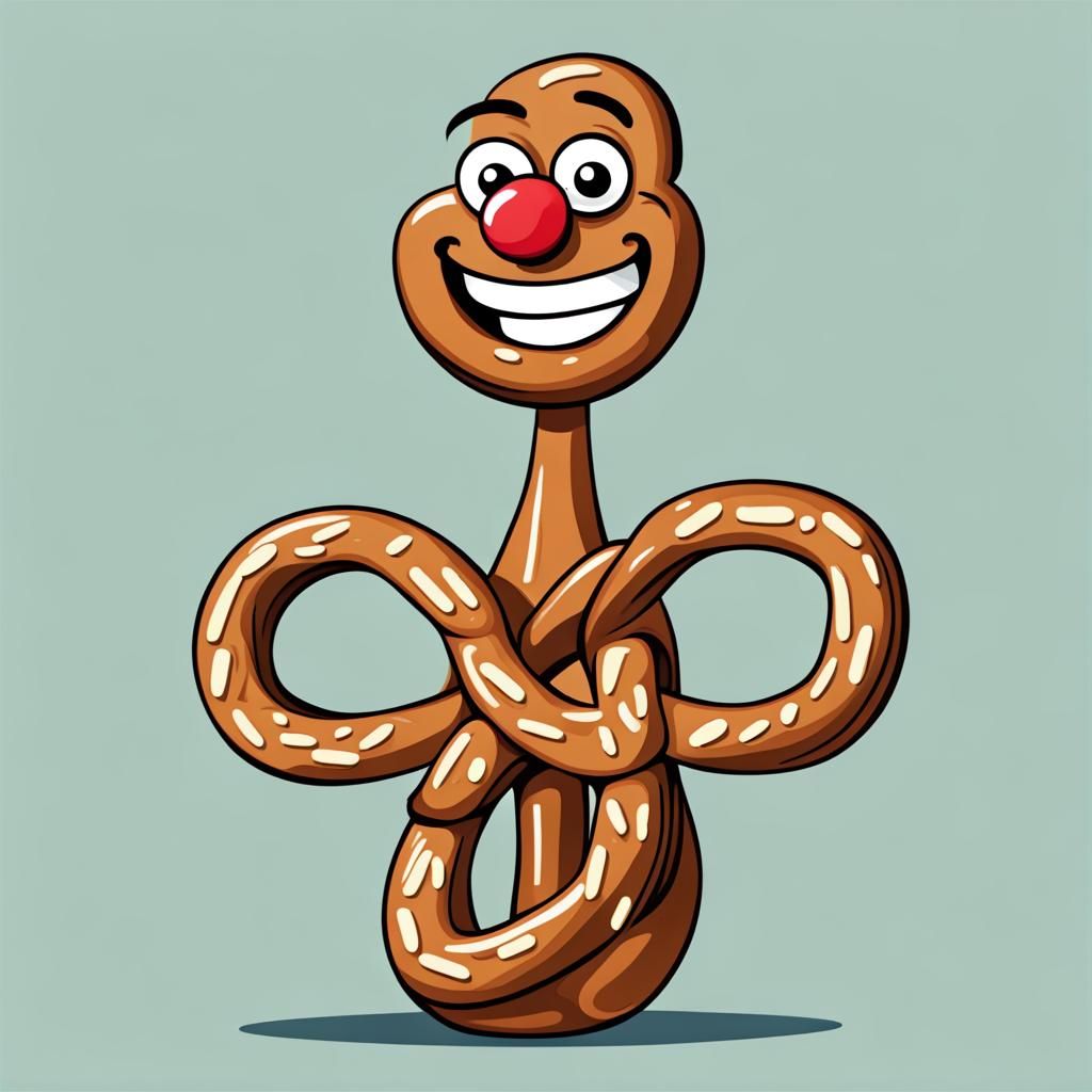 Cartoon Pretzel Person Illustration