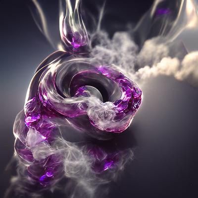 Amethyst Swirling Smoke in 8K 3D Render
