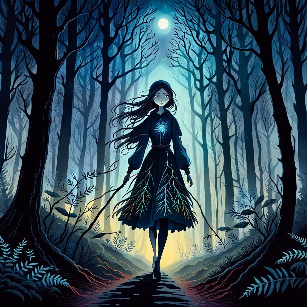 Girl in the forest