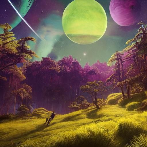 Astronaut on Vibrant Alien Planet in 4K