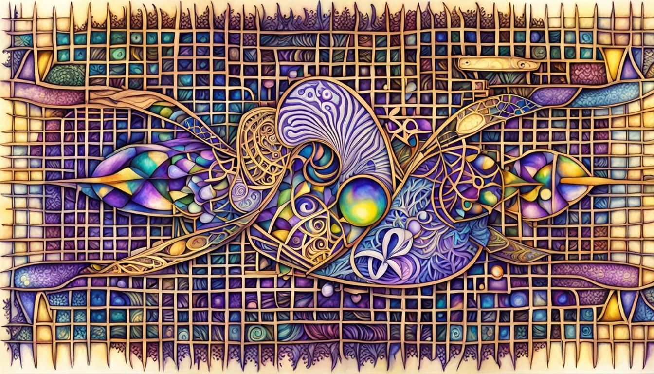 Harmonic Quantum Zentangle with Sugilite Refraction