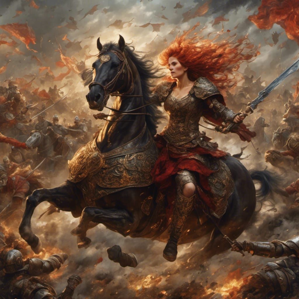 Boudicca in Battle: Hyperreal Image of a Celtic Queen