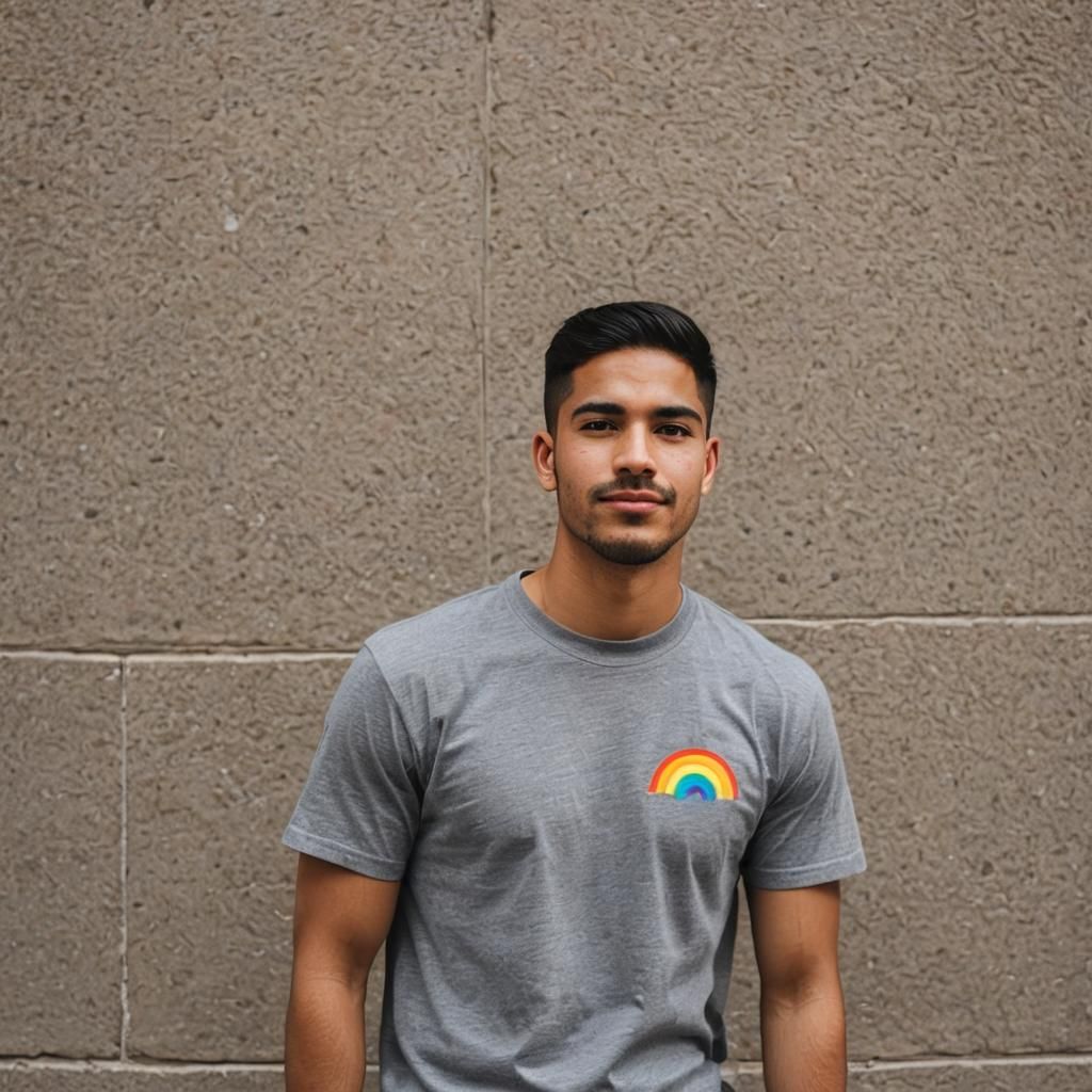 Young Latino Man Celebrates Gay Pride