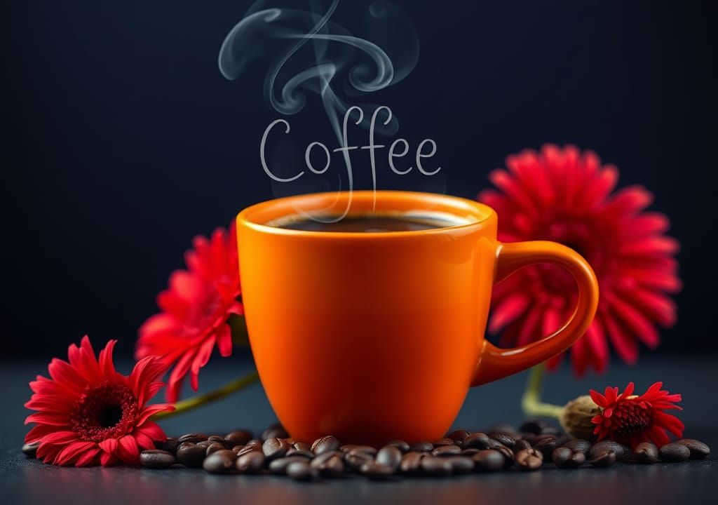 Coffee Steam Text in Dreamy Still Life