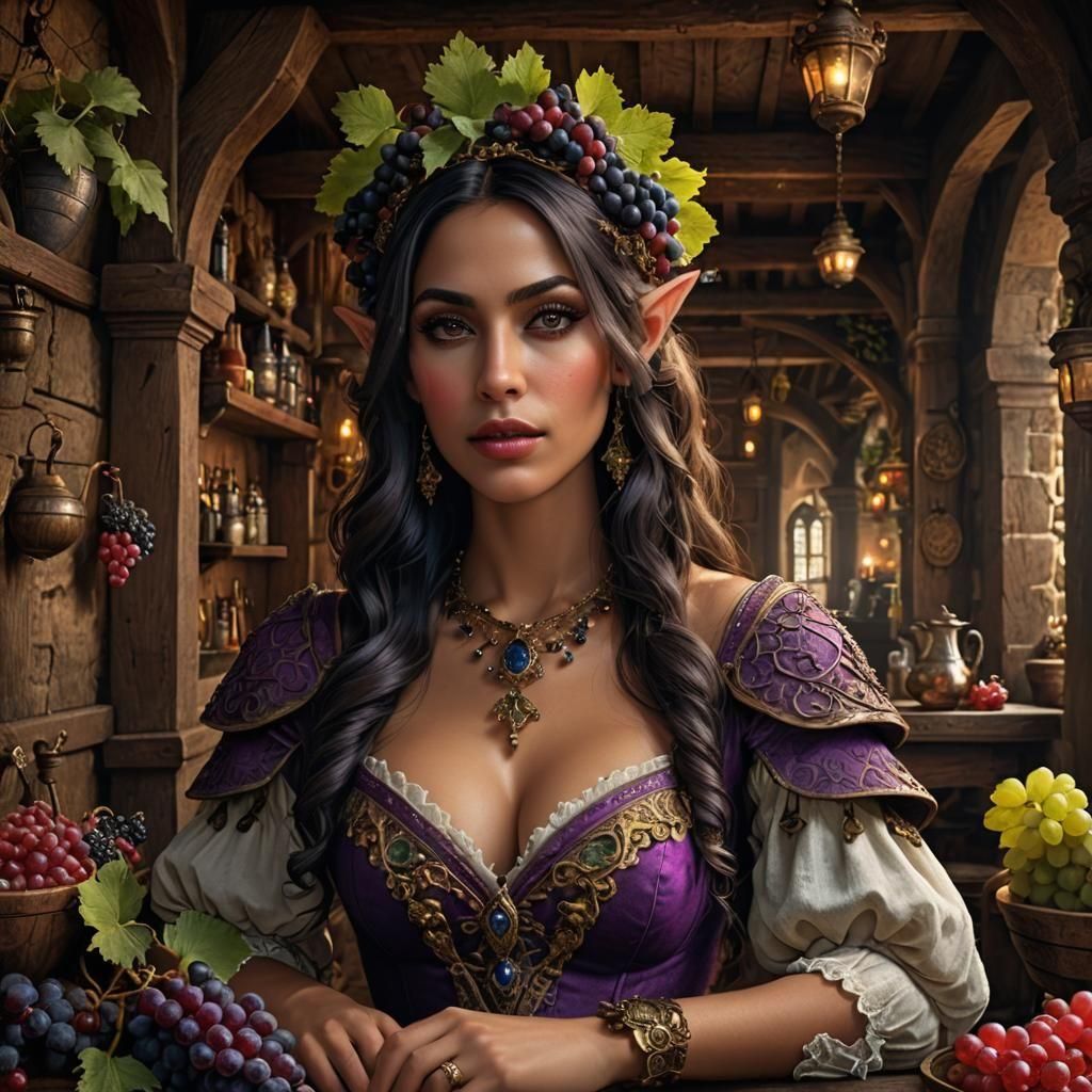 Mephala Silverleaf Draped in Grapes