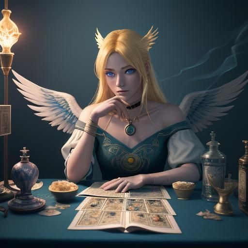 Tarot Reader and Phoenix in Anime-Inspired Hospital