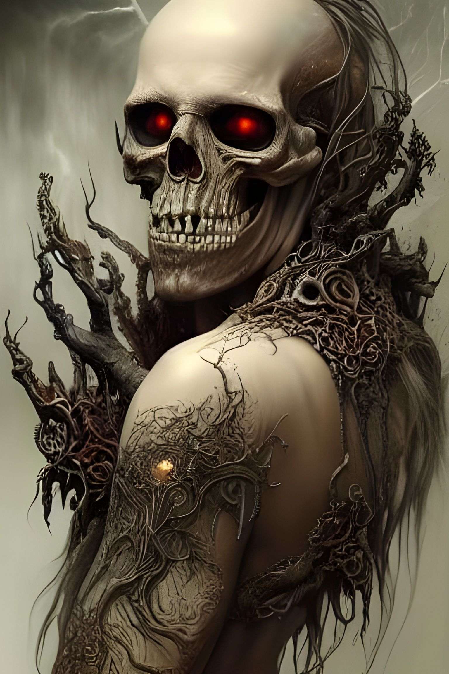 Ornate Lich Magus Portrait in Hyperrealistic Style
