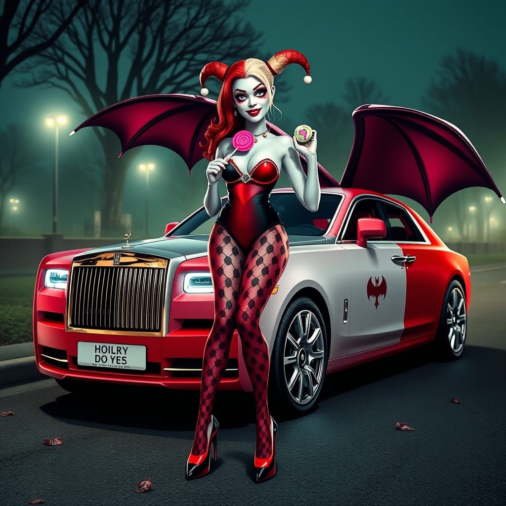Harley Quinn and Joker Rolls Royce Phantom