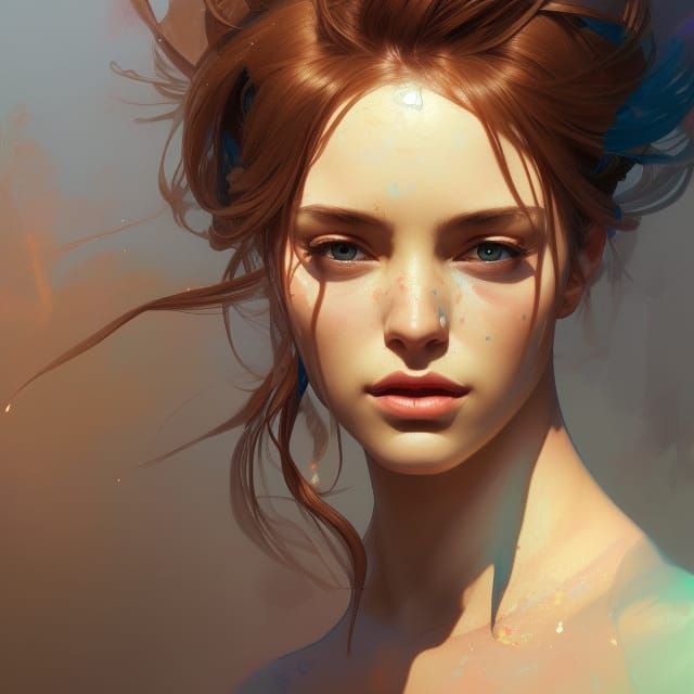 Painter Woman Portrait with Dynamic Lighting