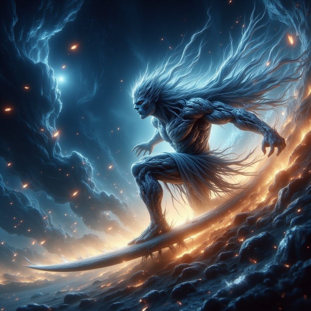 <lora:-Omnious-:1.0> The Demon On The Surfboard