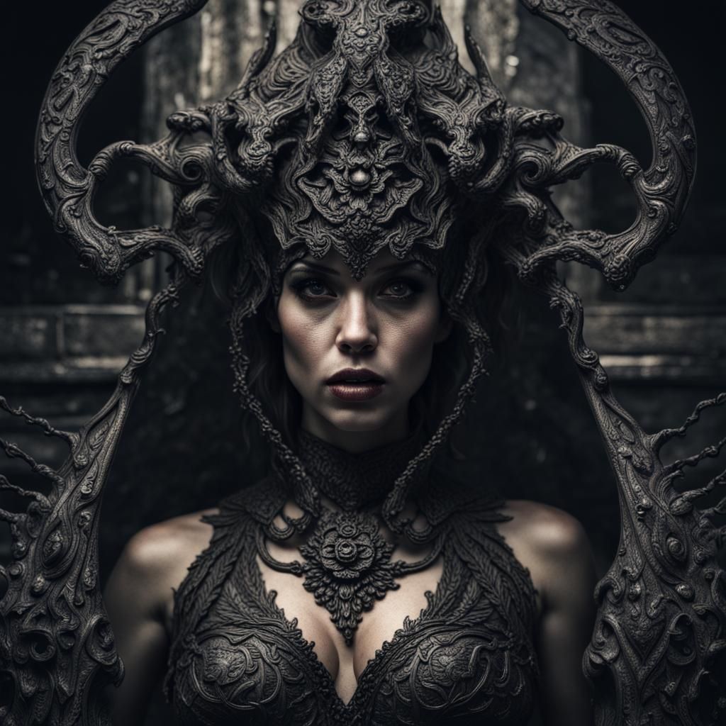 Hyperrealistic Woman of Doom in Cinematic Portrait