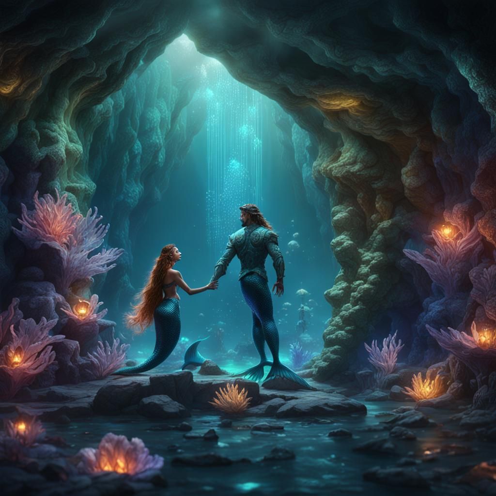 woman mermaid in crystal cave 8